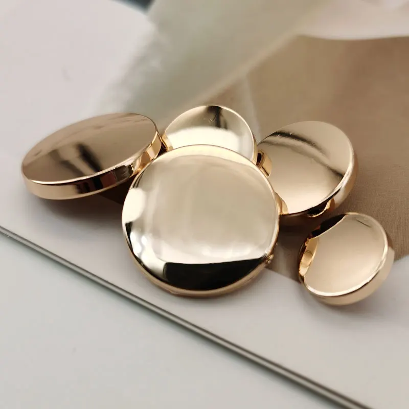 10pcs Round Smooth plane Gold Metal Buttons for Clothing Jeans Blouse Mini Sewing Accessories Designer Sewing Buttons Wholesale