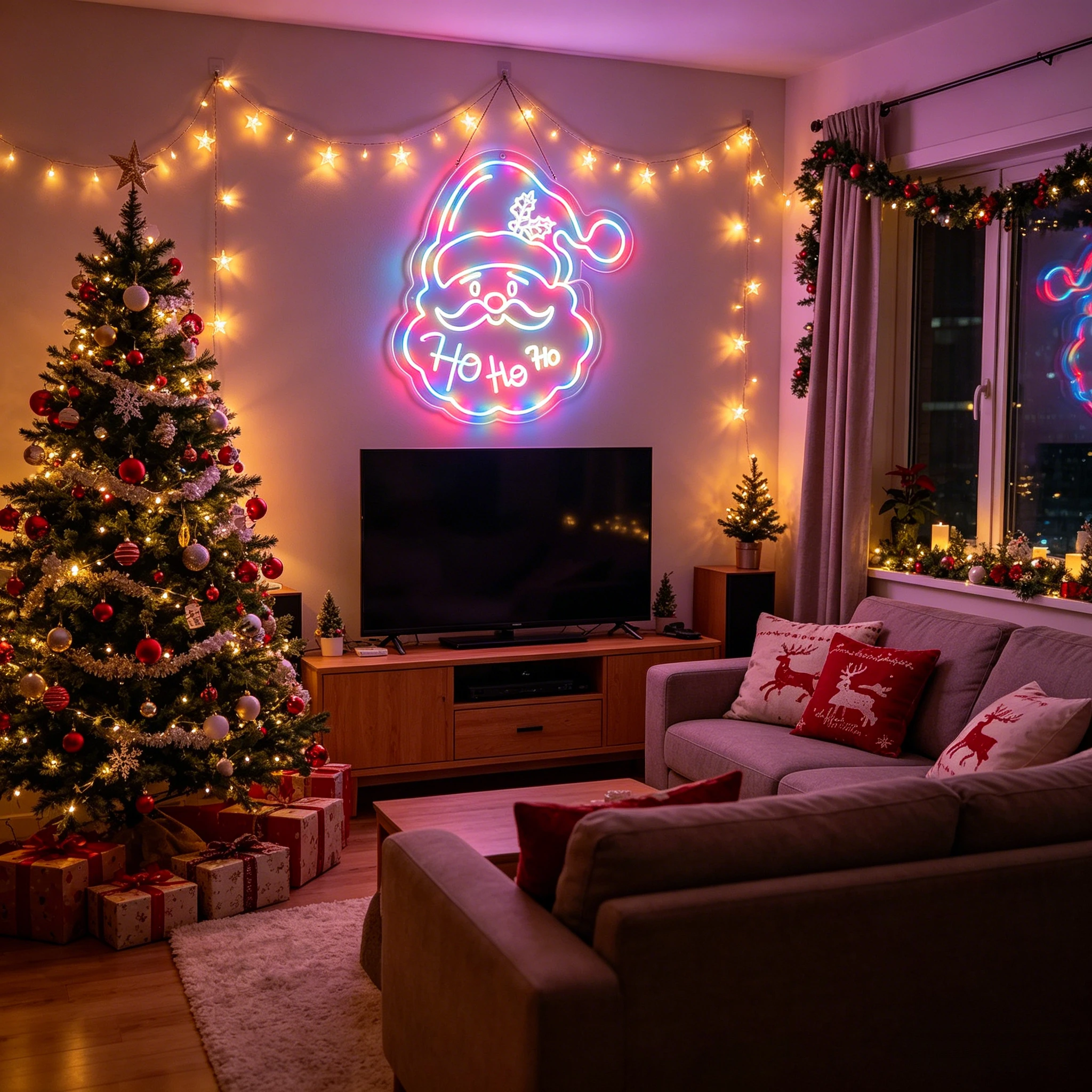 

Merry Christmas Neon Sign For Festival Party Bedroom Wall Light Room Decor LED Lighted Sign Neon light Dimmable Decor Lights