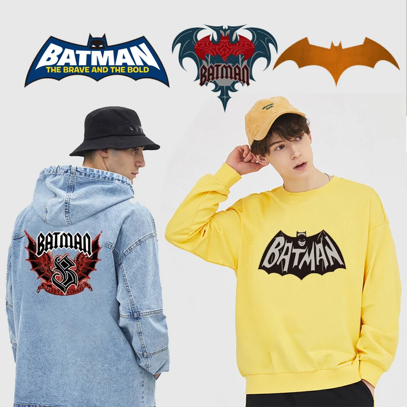 Toppe del fumetto di Batman per abbigliamento ferro su adesivi per t-shirt felpe con cappuccio Patch fai da te su uomini supereroi vestiti