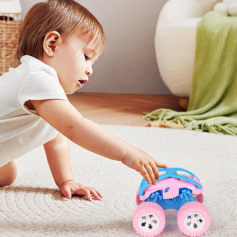 Carro de brinquedo infantil, 2 peças, tração nas quatro rodas, inércia, push-pull, carro de brinquedo inercial, dublê, rolamento, veículo off-road, brinquedo, presente para meninos