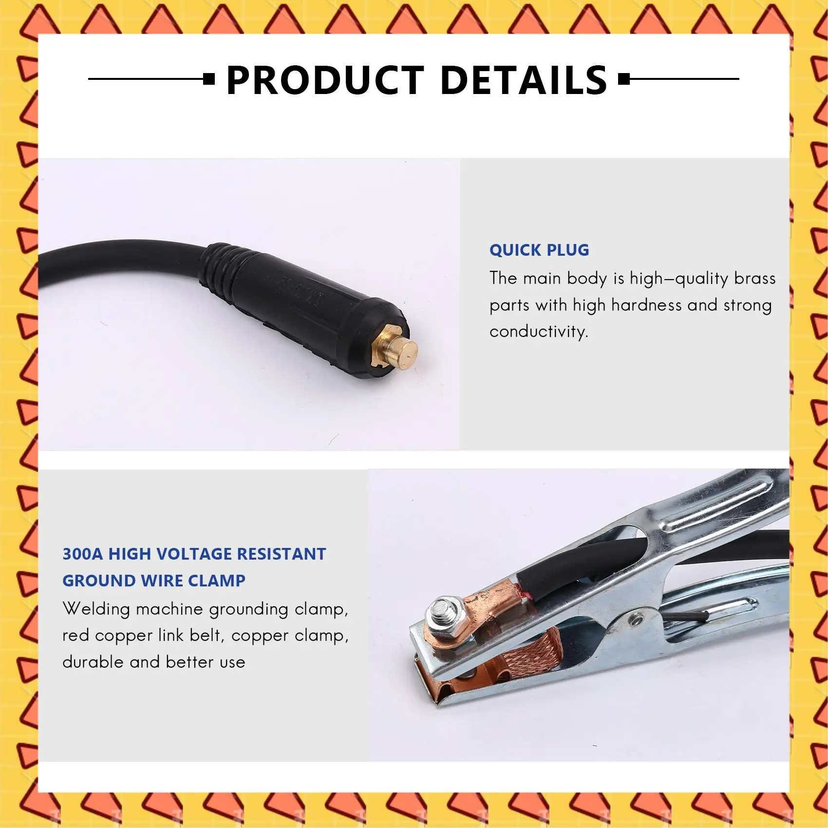

A008 300A Groud Welding Earth Cable Clamp Clip For MIG TIG ARC Welder 3M/ Cable 10-25 Plug Weld Holder Welding Soldering Supply