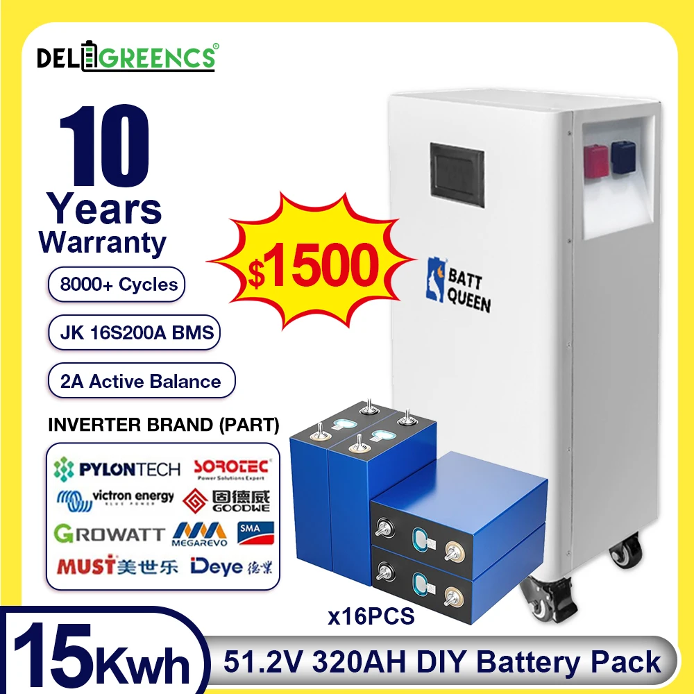 

LIMITED OFFER 1500 Off Grid System 51.2V 320AH CATL DIY Battery Box Batt Queen Vertical JK BMS16S200A Active Balancing CAN RS485