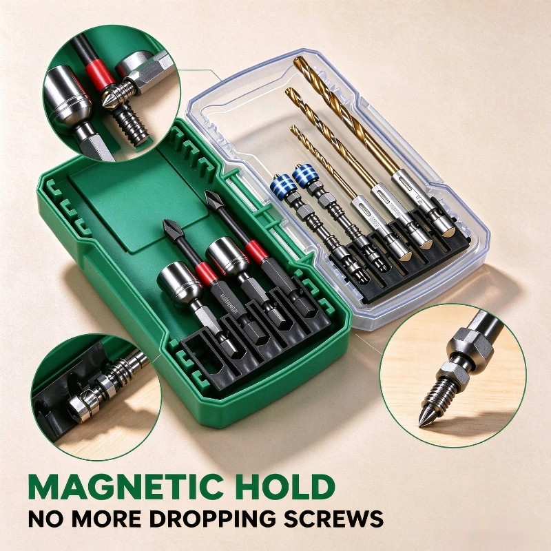 10pcs/Set Driving Impact Resistant Impact Bit Set Hex Shank S2 Steel Magnetic Hex Shank Bit Impact Driver Screwdriver Tools