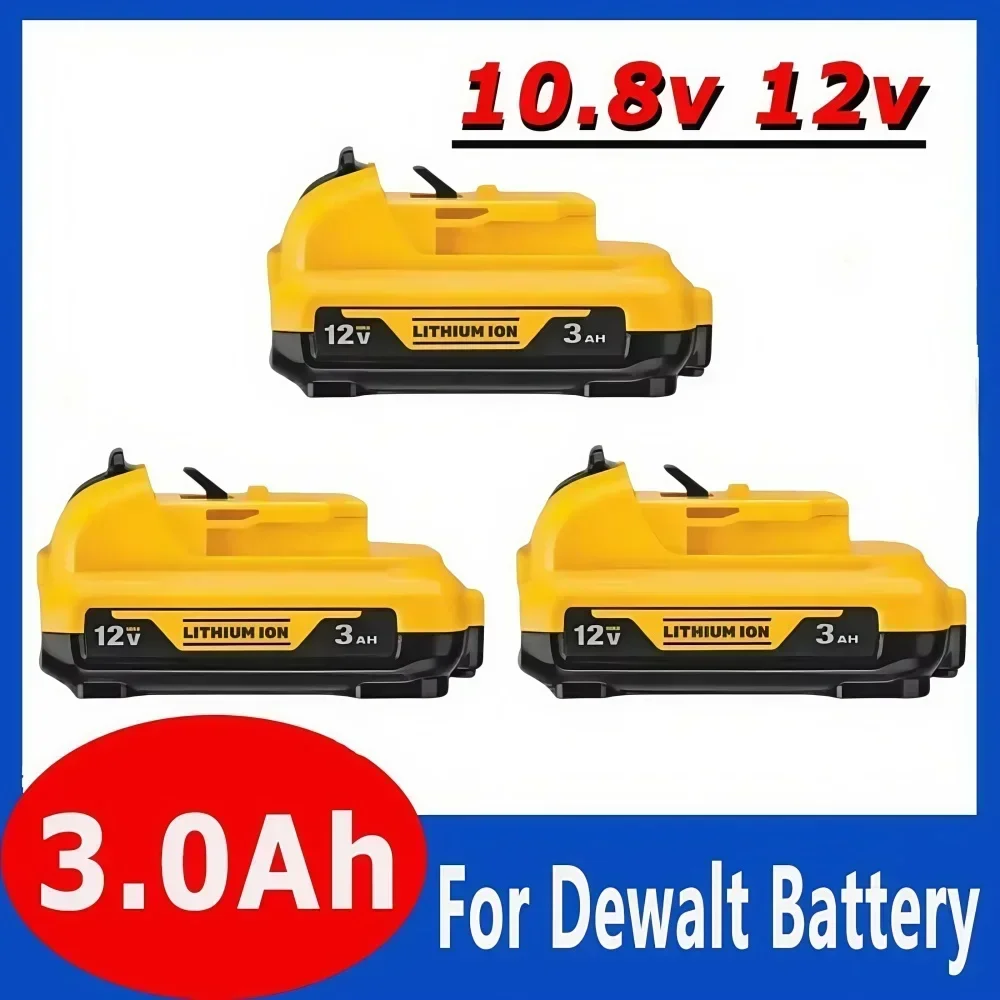 

12V 3.0Ah Max Lithium Ion Battery Replacement for DeWalt DCB120 DCB123 DCB122 DCB127 DCB124 DCB121 Rechargeable Batteries