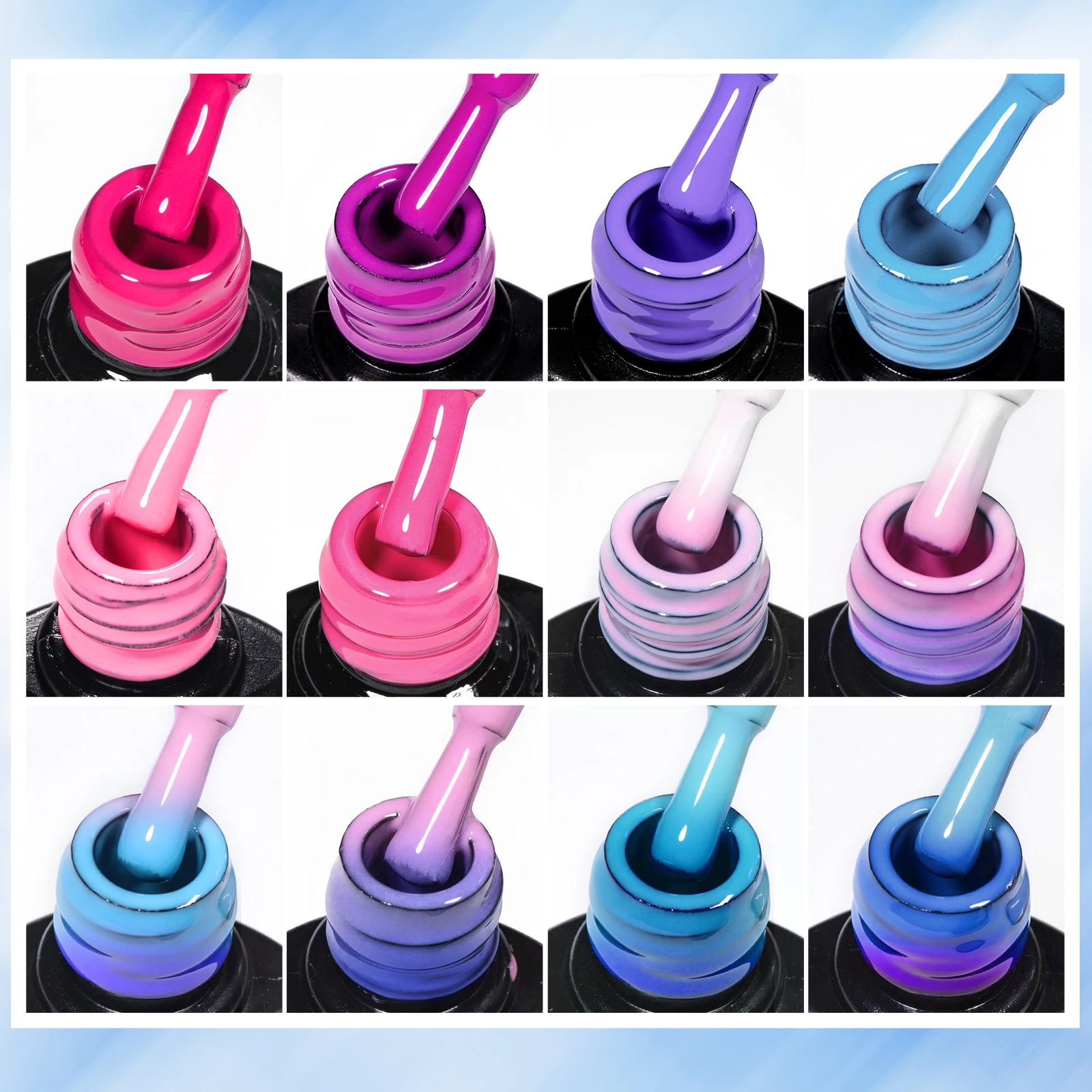 12 pz Gel Termico Smalto Per Unghie Set Temperatura Cambia Colore Semi Permanente Soak Off Gel UV Vernice Manicure Unghie Forniture FAI DA TE