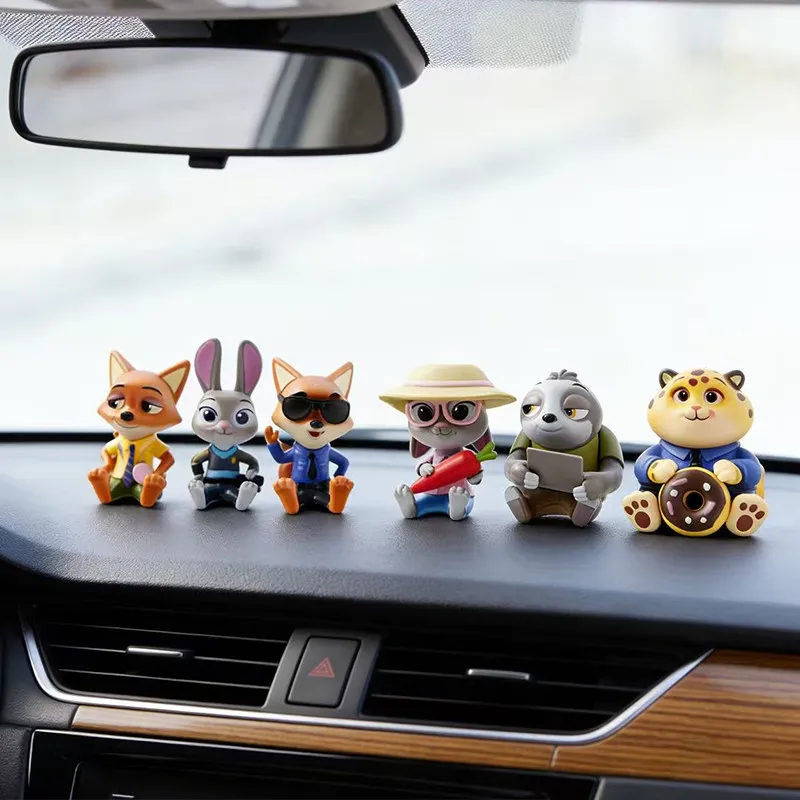 ズートピア 2 シリーズ アクションフィギュア ジュディ ニック 映画キャラクター 動物人形像モデル かわいい漫画車デスクトップ装飾ギフト