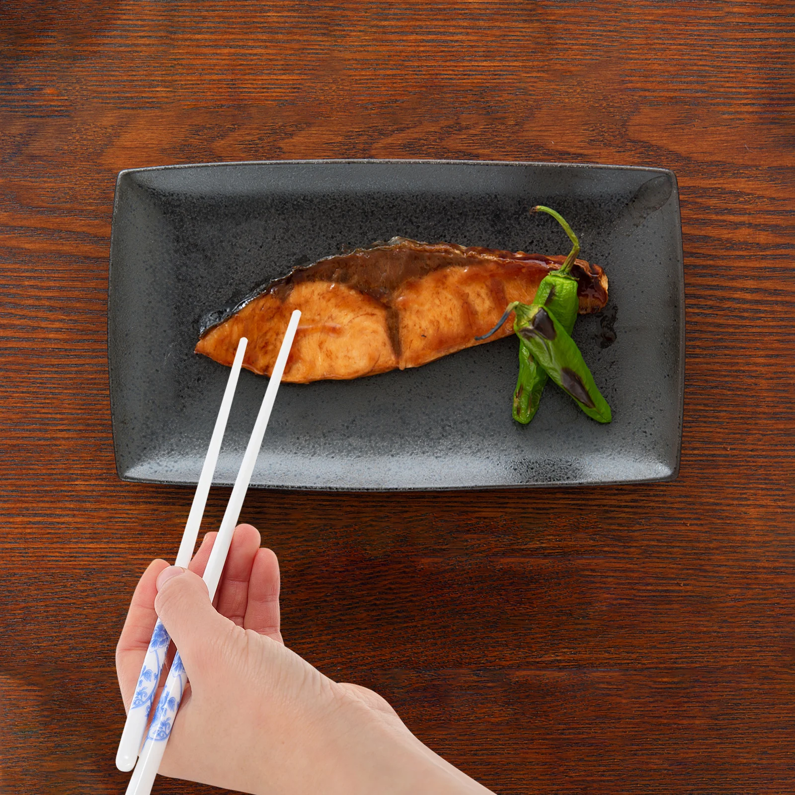 

5Pairs Ceramic Chopsticks Non-Slip Portable Elegant Design Dishwasher Safe Reusable Home Dining Ceramic Chopsticks