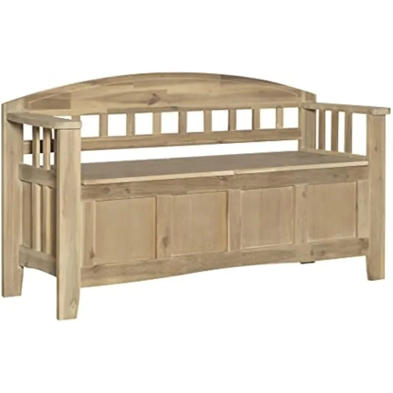 Natural Washed Storage Frankie Bench, Seat Height of 18"