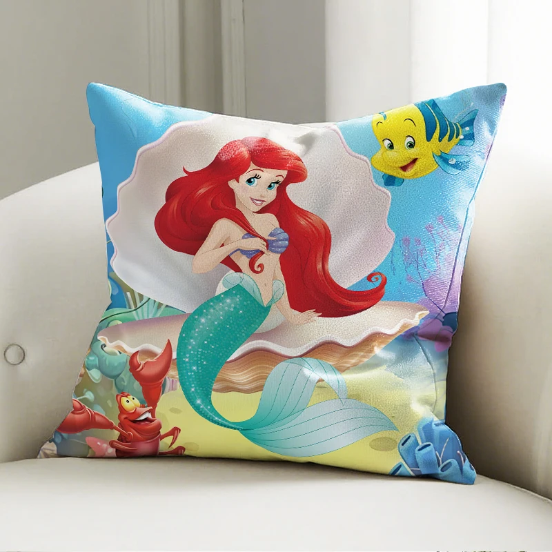 

Disney The Little Mermaid Ariel Pillow Cushion Soft Sofa Decor Cartoon Throw Pillow Home Decor Gift