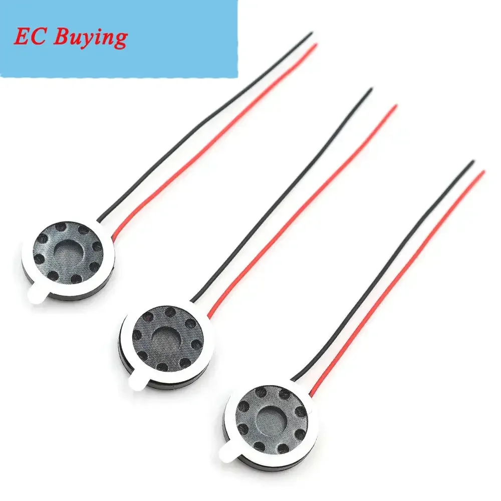 5 шт./лот, 16 мм, 8 Ом, круглый пластиковый внутренний магнитный динамик с проводом, 8R, 1 Вт, клей, двусторонний клей, игрушки