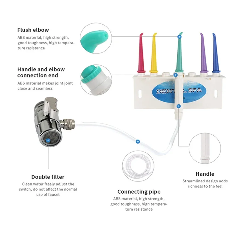 Dental SPA Faucet Oral Irrigator Water Jet Toothbrush Floss Dental Flosser Oral Hygiene Dental Instrument view 5