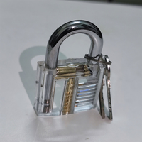 78x50mm Practice Lock Transparent Visible Locks Cutaway Practice View Padlock for Hardware Lock Training Skill Locksmith Tools