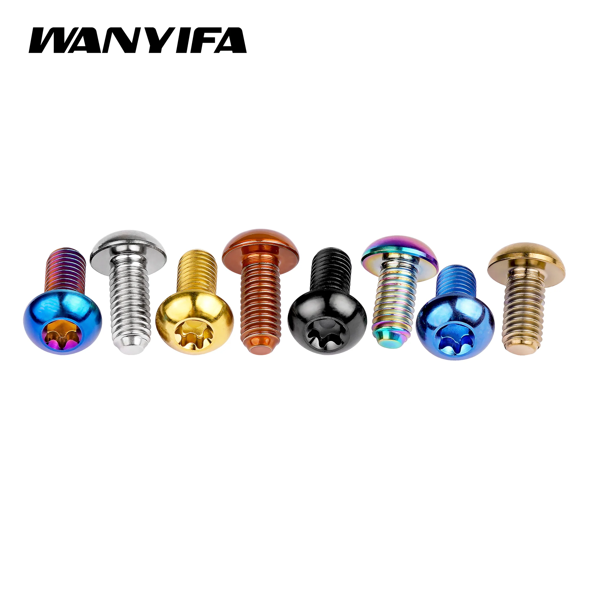 Wanyifa 12pcs/Lot Bicycle Screws Disc Brake Titanium Bolt Bicycle Accessories  M5x10 12mm Bike Parts Bolts