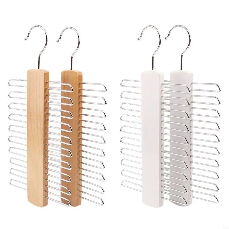 G92C Rotating 20 Rod Tie Rack Hanger Stylish Tie Hanger Coat Scarf Belt Rack Storage Organiser Space Saving Organizers