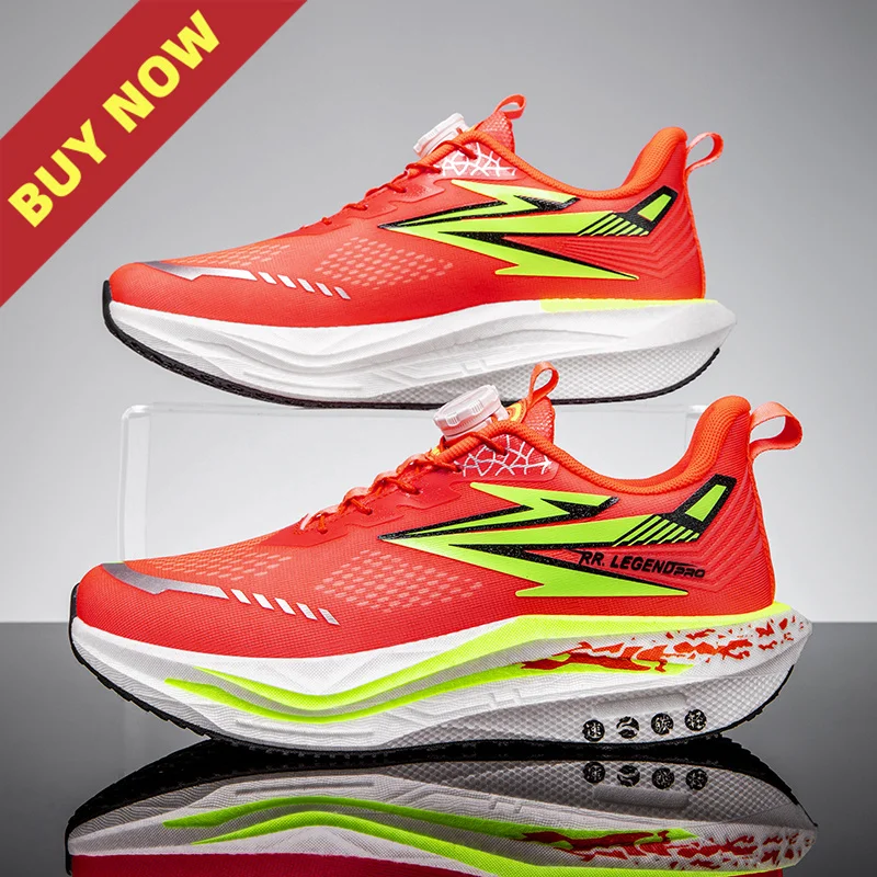 

Men's Running Shoes Speciality Carbon Board Marathon Sports Shoes Women's Breathable Lightweight Comfy Athletic Nonskid Sneakers