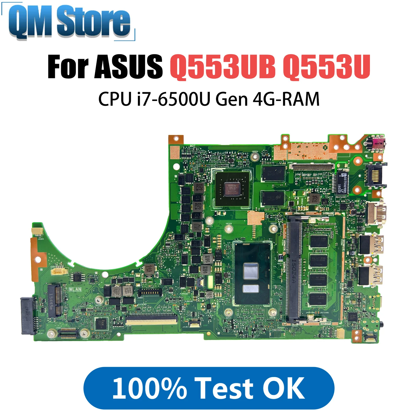 

Q553UB Mainboard For ASUS Q553UB Q553U Q553UB Laptop Motherboard With i7-6500U CPU GT940M-V2G 4GB RAM Fully Tested OK