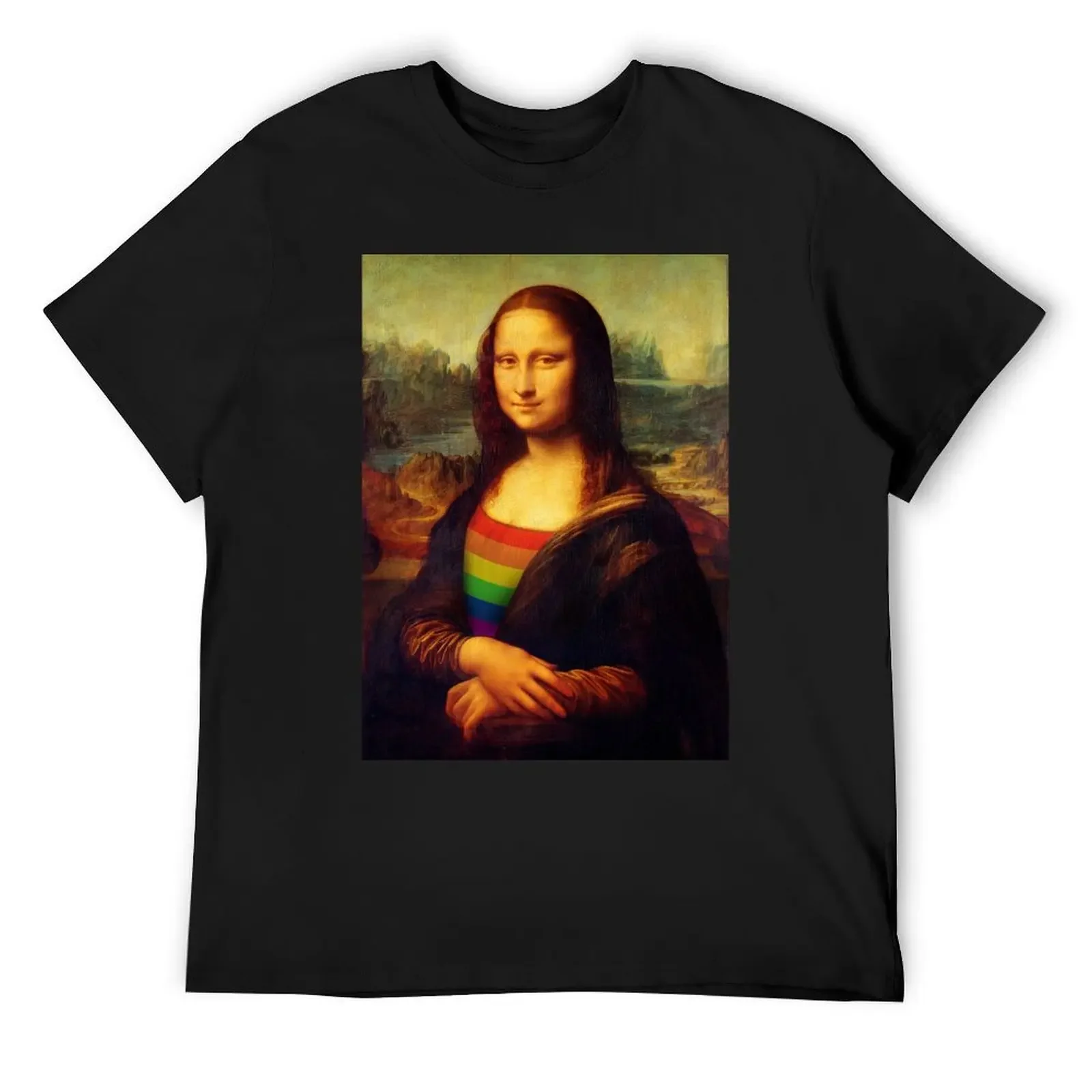 

Pride Mona Lisa T-Shirt summer tops cotton graphic tees vintage t shirts outfits for men