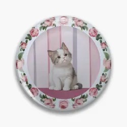 Cat Plate Dolore Umbridge Style Soft Button Pin Jewelry Funny Brooch Fashion Cartoon Collar Decor Lapel Pin Lover Gift Metal