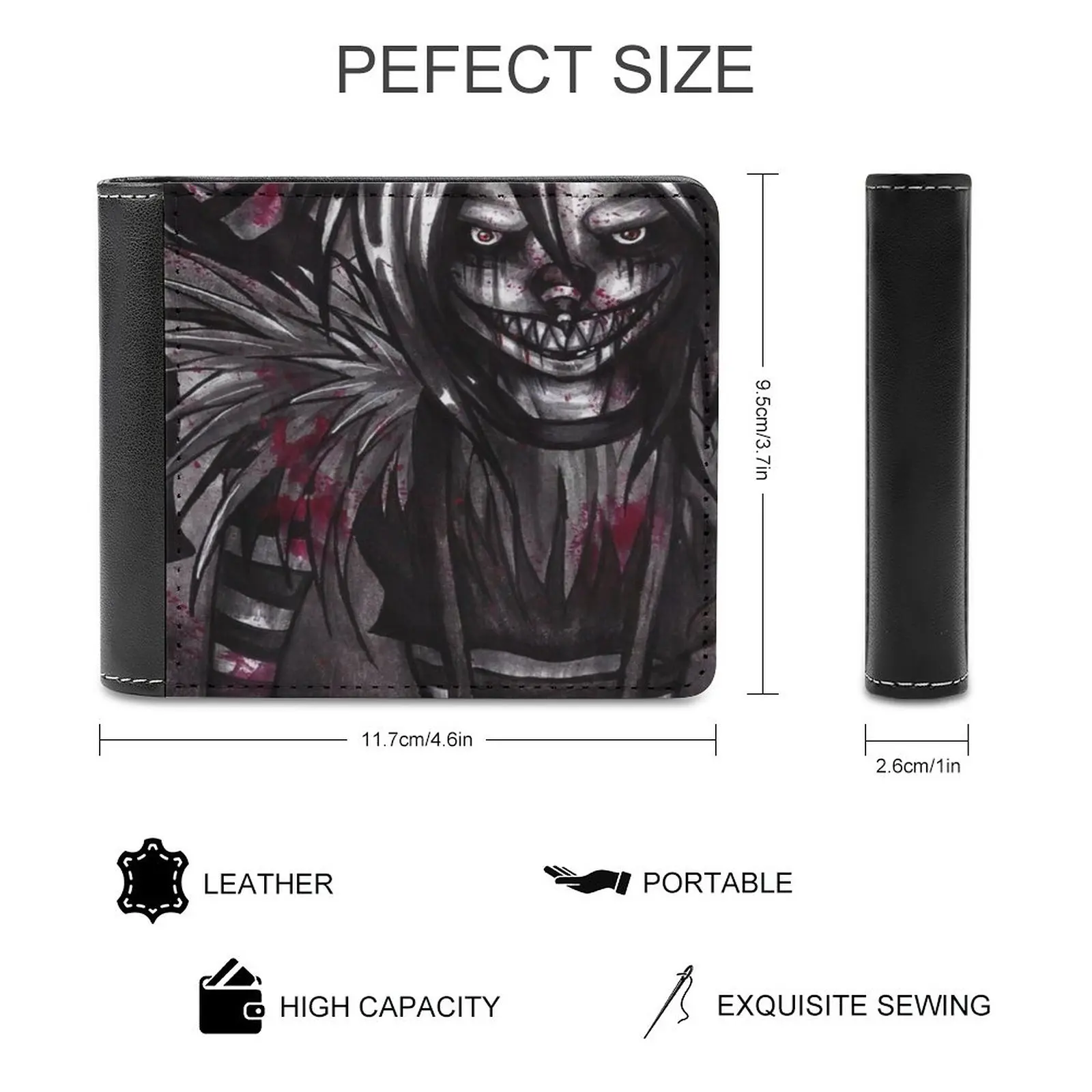 Creepypasta Laughing Jack Men's Wallet Purses Wallets New Design Dollar Price Top Men Leather Wallet Creepypasta Laughing Jack