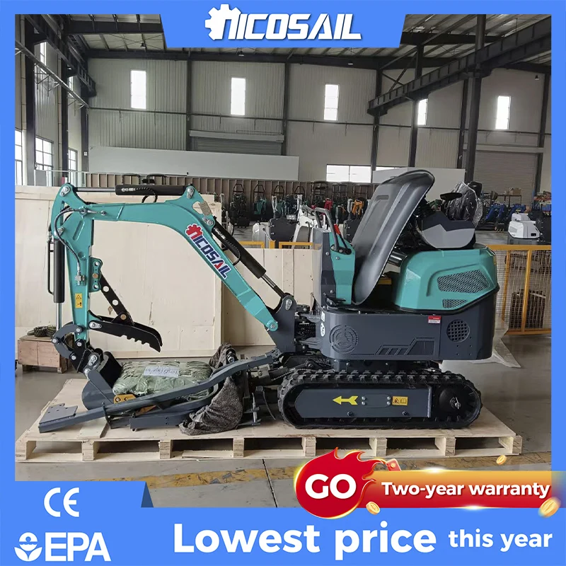 

Мини-экскаватор Nicosail 1.2 тонны, многофункциональный, на гусеничном ходу, сертифицированный Euro 5 CE, для строительства и сельского хозяйства (Европа)