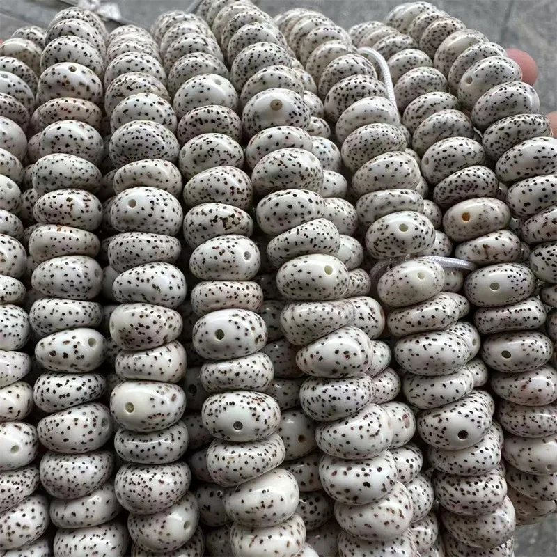 Of Natural, Unprocessed Chicken-Yellow- Bodhi Seed , Moon- , And Large, Garlic-Shaped Beads