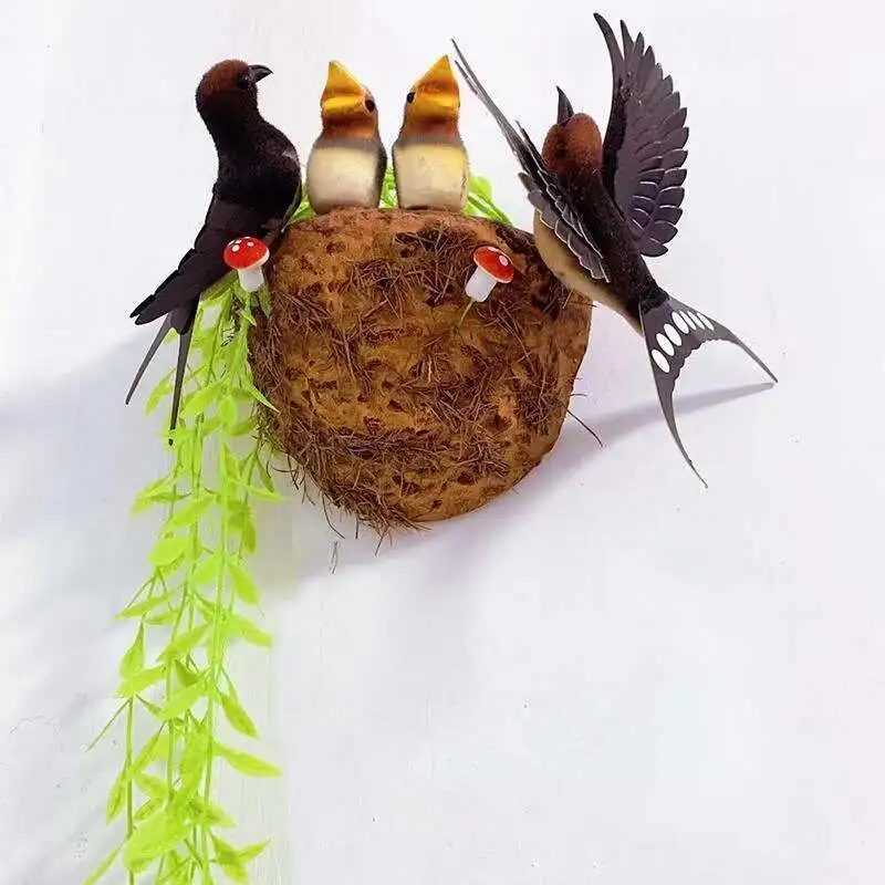 ابتلاع مقلد، عش الطيور، عش الطيور، ديكور منزلي ربيعي، ديكور ناعم، طائر مقلد #3