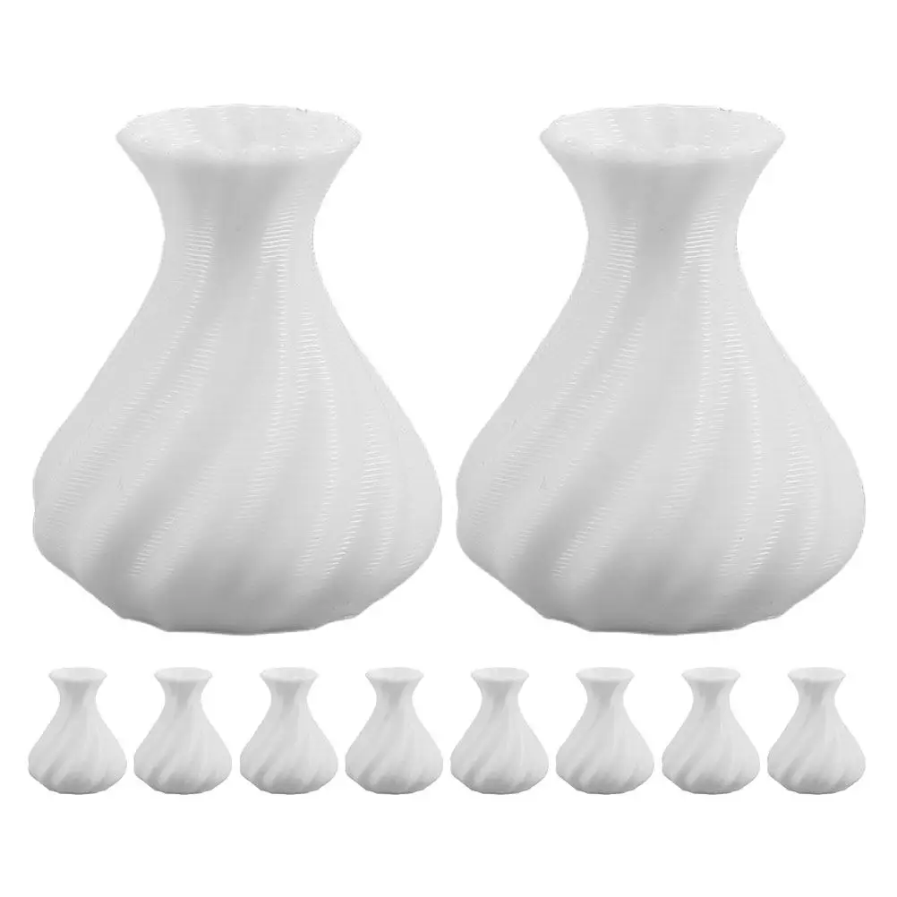 

Набор из 10 белых миниатюрных ваз для декора кукольного домика, компактные художественные вазы, усиливающие реалистичность в миниатюрных сценах, маленькие вазы для цветов