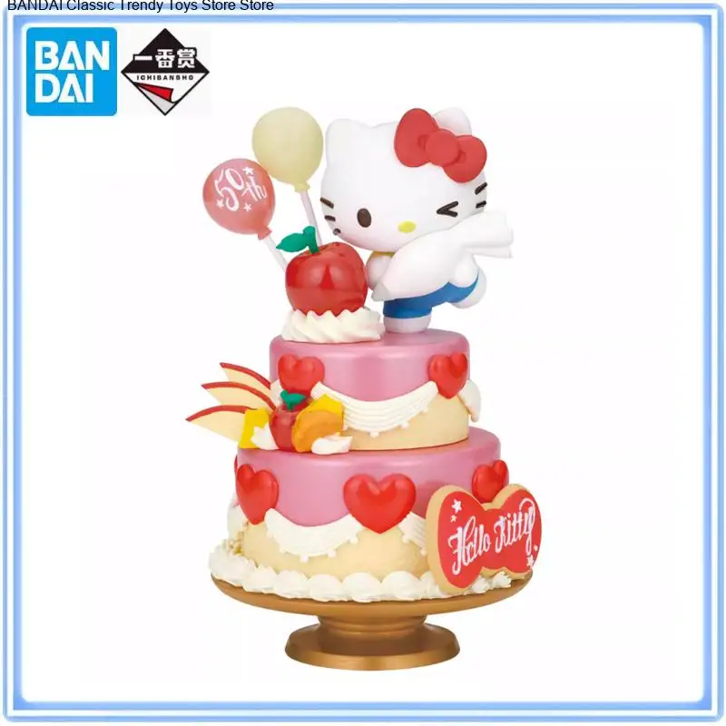 

BANDAI оригинальный торт «Hello Kitty» на день рождения, 50-летие, экшн-фигурка, модель, хобби, коллекционные настольные украшения, модель
