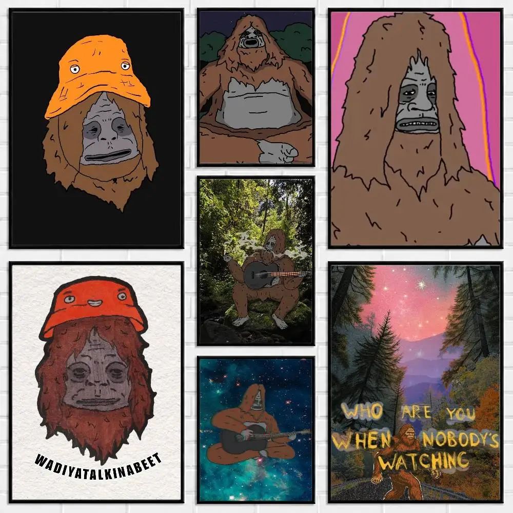 S-Sassy The Sasquatch Poster Versatile HD Waterproof Wall Art Self-Adhesive Decor for Any Space Ideal Gift