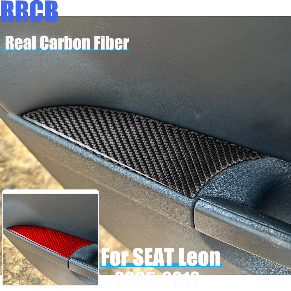 

Настоящие автомобильные аксессуары из углеродного волокна, дверной подлокотник, мягкая наклейка на чехол для SEAT Leon MK2 2005 2006 2007 2008 2009 2010 2011 2012
