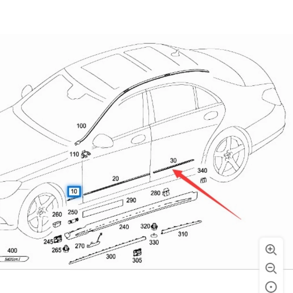 Front and rear door decorative strip A2226908701 A2226908801 A2226909101 A2226909201 For Benz S- Class W222 S350 S300 2013-2018
