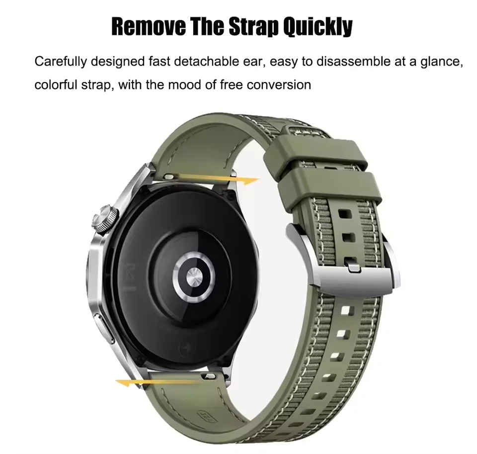 22mm Soft Silicone Strap for Redmi Watch 5 Active/Lite Nylon Braided Comfortable Breathable Band Huawei Watch GT5 46mm Bracelet