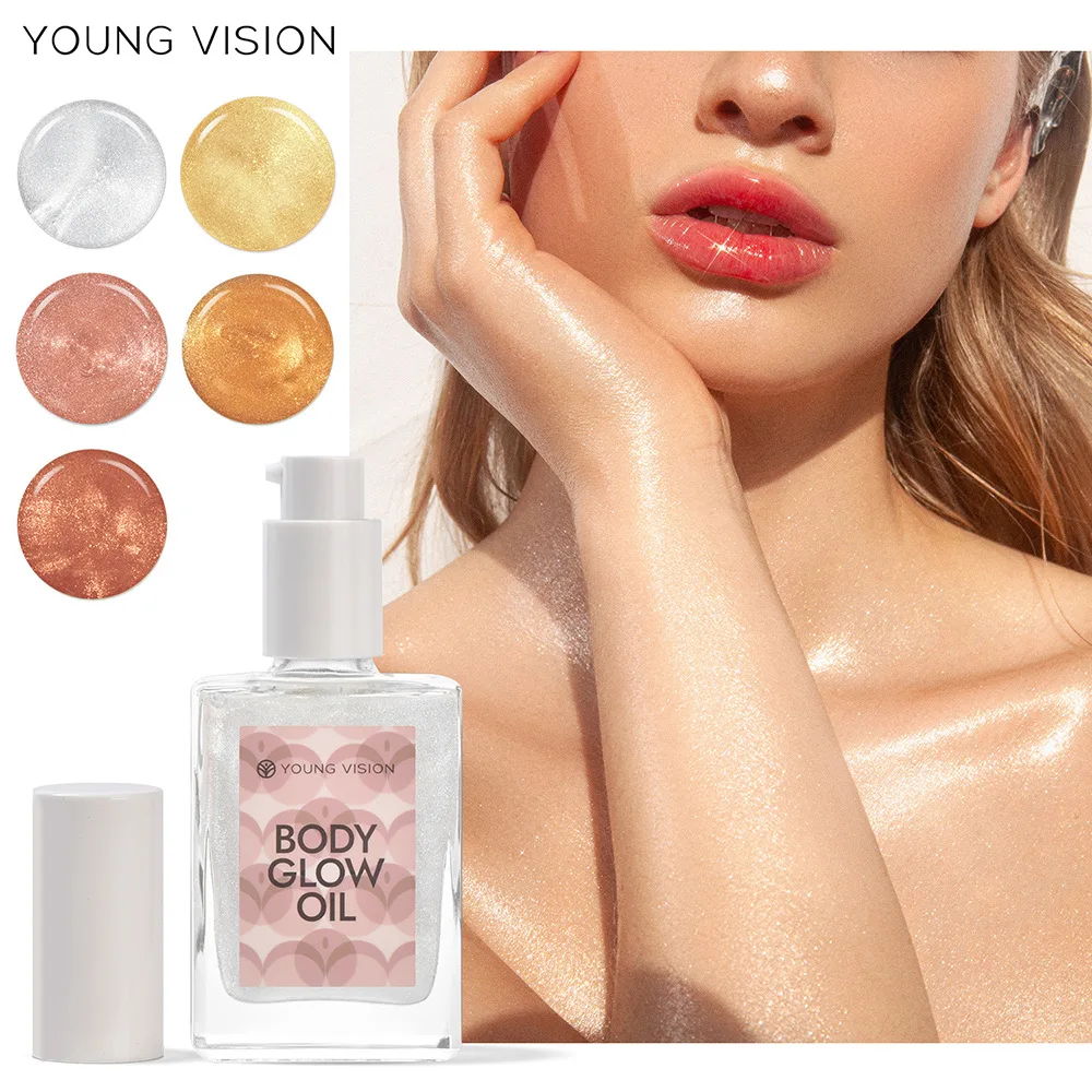 

YOUNG VISION New Liquid Highlighter Shimmer Body Oil Waterproof High Gloss Glitter Body Bronzer Long-lasting Contour Powder