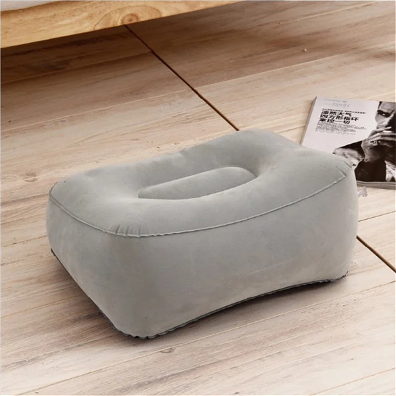 Portable Soft Footrest Pillow Pvc Inflatable Foot Rest Feet Relaxing Folding Tool Up Leg Pillow Home Travel Cushion Office