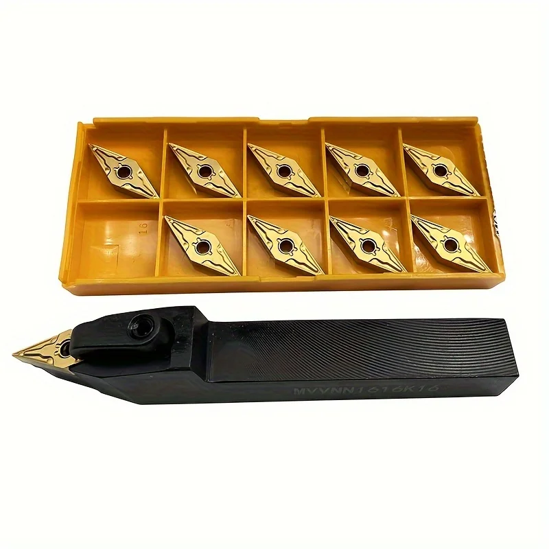 MVVNN Series 72.5° External Turning Tool Holders + VNMG160404 Carbide Inserts - Indexable CNC Lathe Tooling System