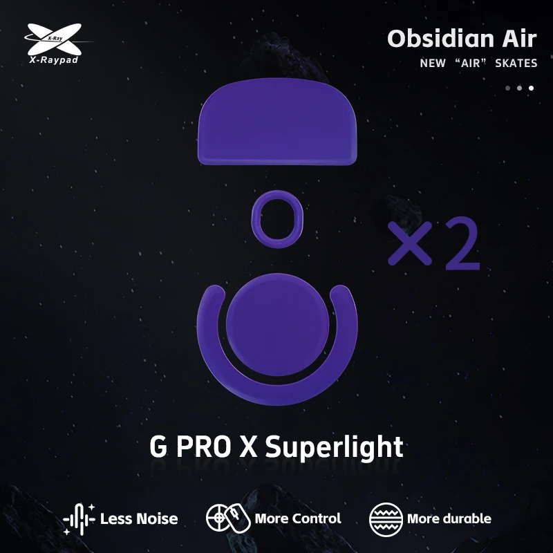 X-Raypad Obsidian Air Mouse Skates voor G PRO Wireless X Superlight – Stil en precies