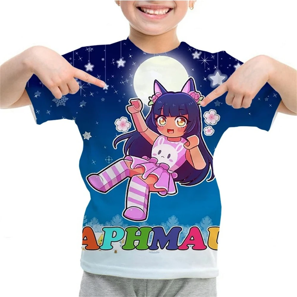 Aphmau 3D Print T Shirt for Kids Girls Cartoon Tshirts Boys Anime T-shirts Camiseta Toddler Kawaii Tee Tops Children\'s Clothing