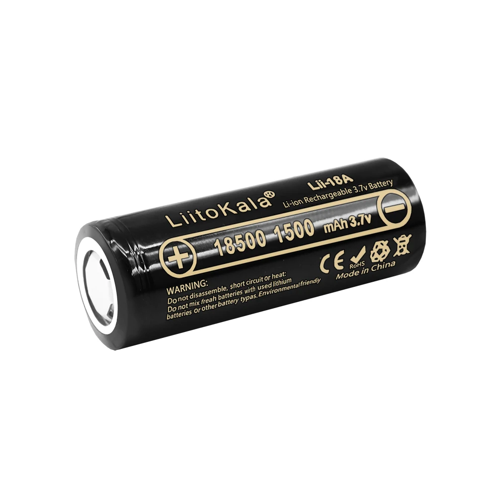 LiitoKala-batería de litio recargable, linterna de luz fuerte, antiluz, especial, 8 uds, 3,7 V, 18500, 1500mAh, 3,7 V