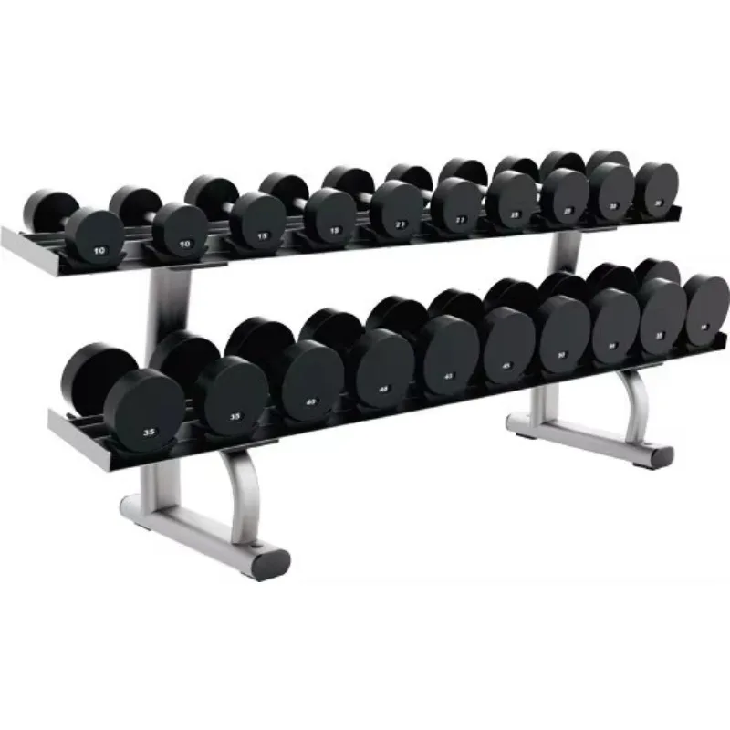 2-Layer Dumbbell Weight Storage Rack Gym Fitness Equipment Heavy Duty Steel Practical Structure for Fitness Weight