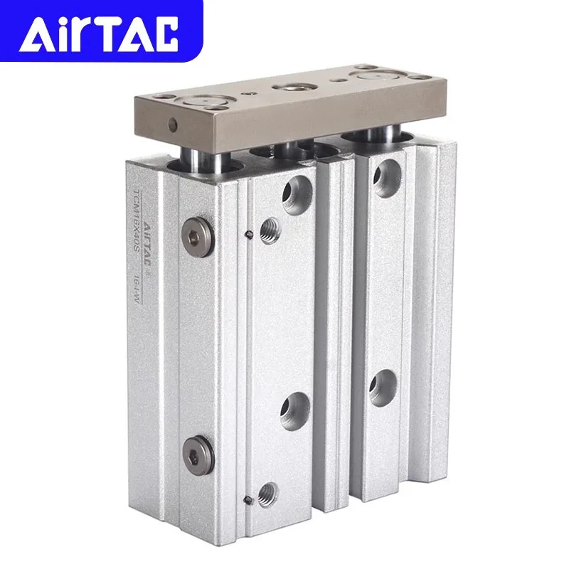 AIRTAC TCM12/16/20/25/32/40/50/63/80 Three Axes Three Rods Guided Air Cylinder 10-200mm Stroke With Magnet Pneumatic Cylinders