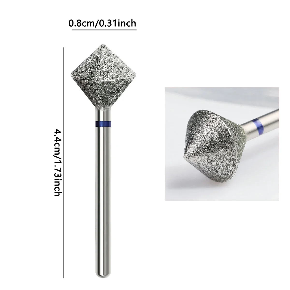 1개 다이아몬드 네일 드릴 비트 로터리 큐티클 클린 버 3/32인치 매니큐어 비트 드릴 머신 액세서리