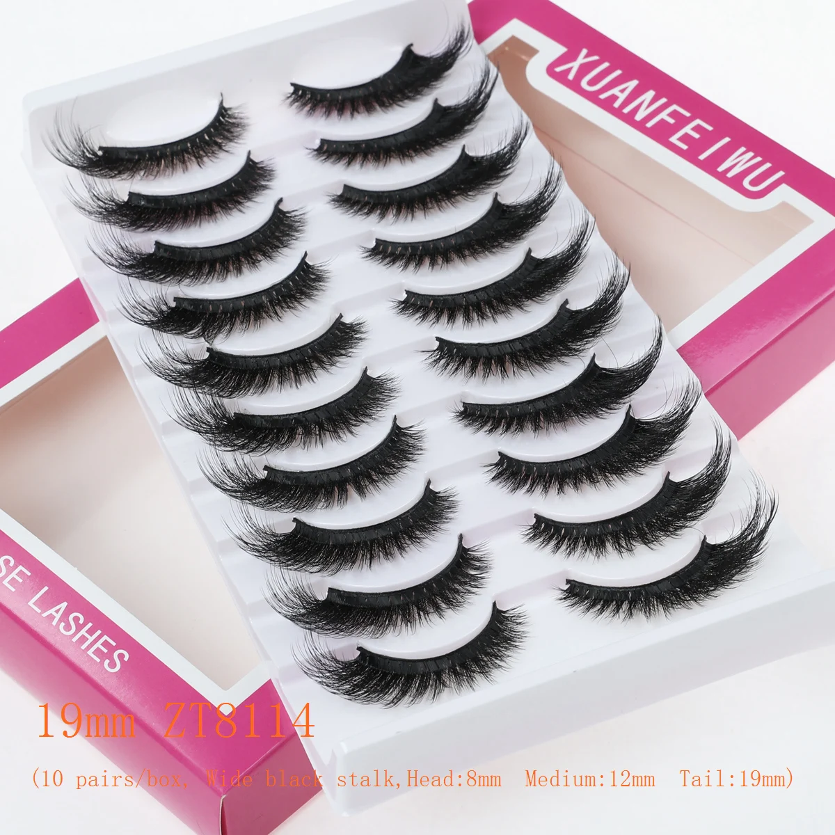 Xuanfeiwu Dense Stage Influencer アニメメイクツール アイテール細長い角度付きフライングマンガ ハードステムつけまつげ フルストリップ ふわふわ 5D リアルなパフォーマンスまつげ