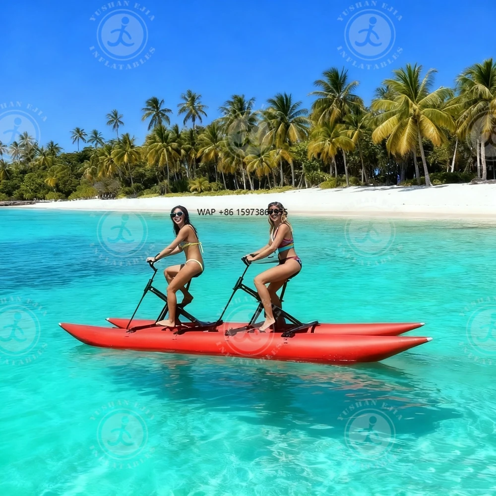 

Modern Inflatable Water Pedal Bike Durable Two-person Inflatable PVC Pontoon with Connector Frame Water Bicycle for Watercraft