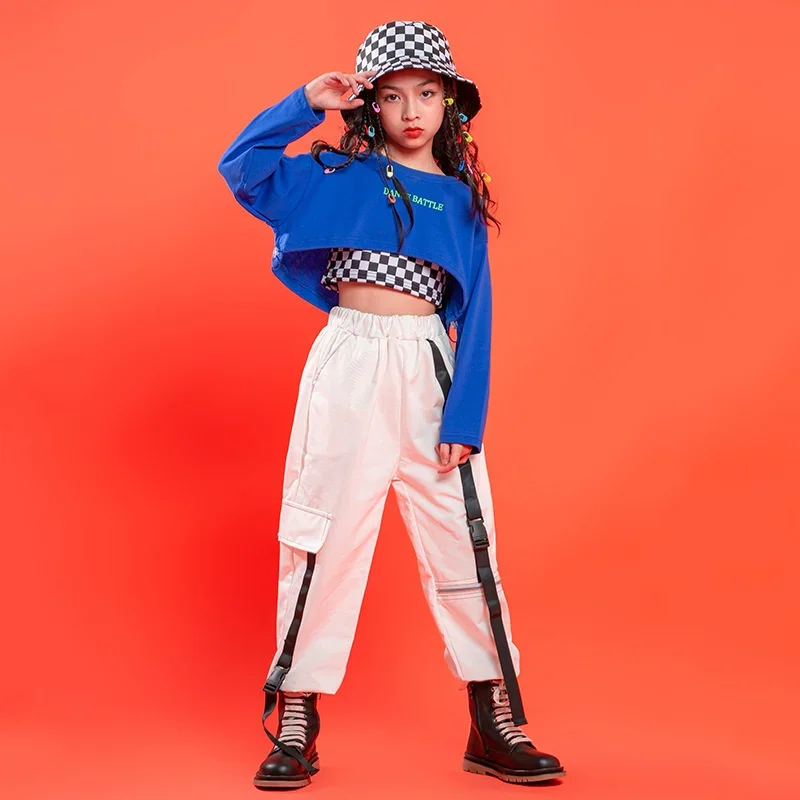 Girls' jazz street dance hip-hop dance attire girls' jazz dance attire children's navel exposed suit trendy clothing performance