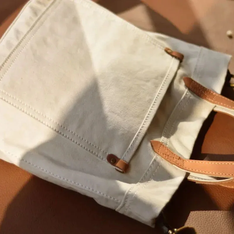 

AETOO Hand cross body small Tote canvas bag for men and women simple Japanese department square student washable tote bag