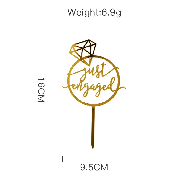 Acrylic Cake Topper Romantic Proposal Diamond Ring Bride To Be Wedding Party Cake Decoration Wedding Baking Party tag