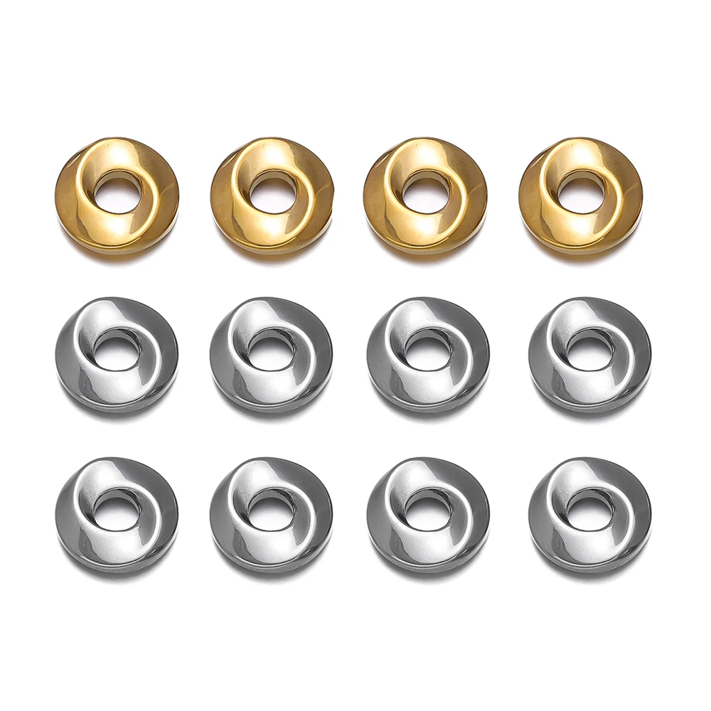 5 قطعة/الوحدة الفولاذ المقاوم للصدأ الحفرة الكبيرة جولة الخرزة المعلقات للنساء أقراط قلادة أساور مستلزمات صناعة المجوهرات النتائج