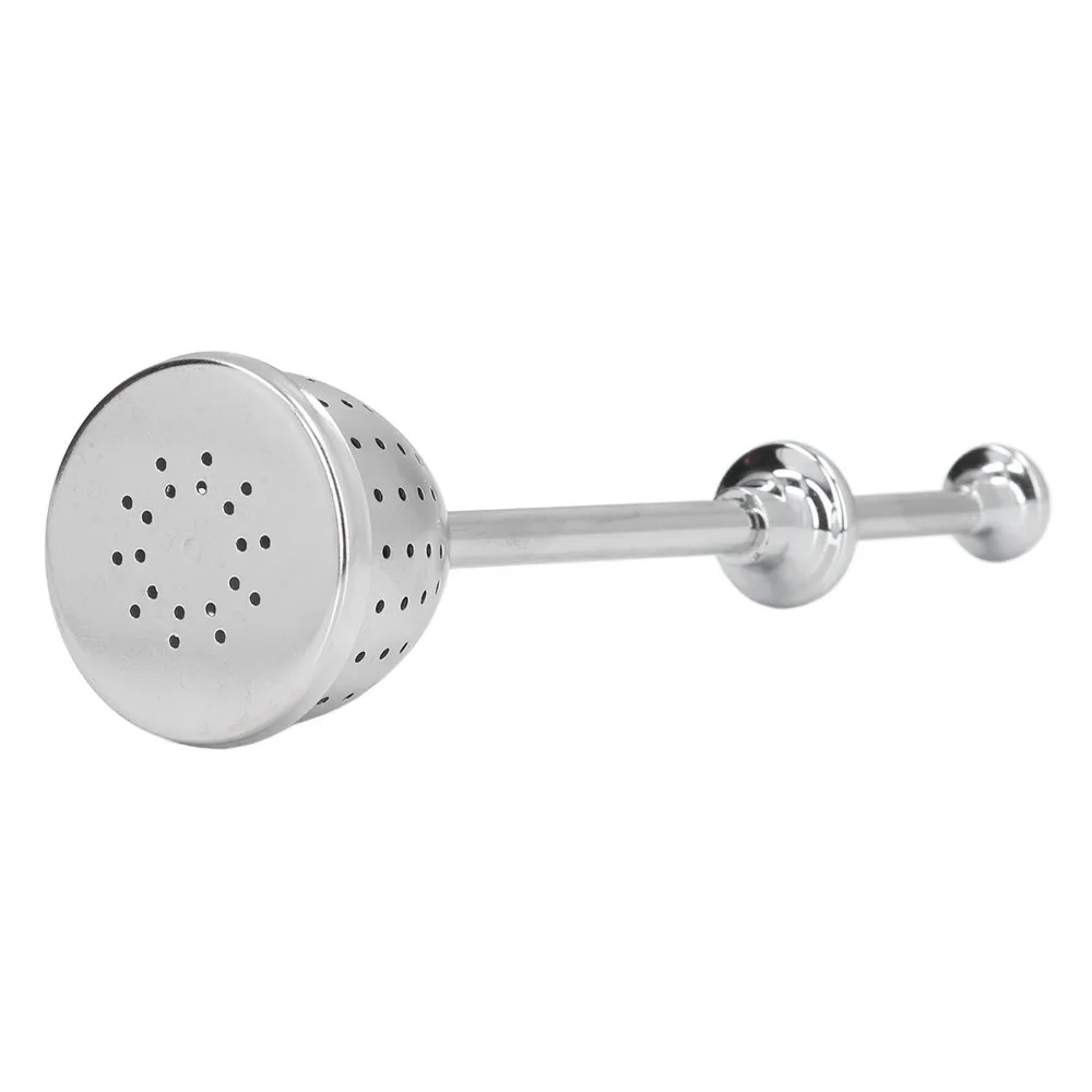 2 Pcs Set Stainless Steel Tea Strainer Fine Holes Reusable Tea Interval Diffuser Silver Long Handle Tea Infuser Filter