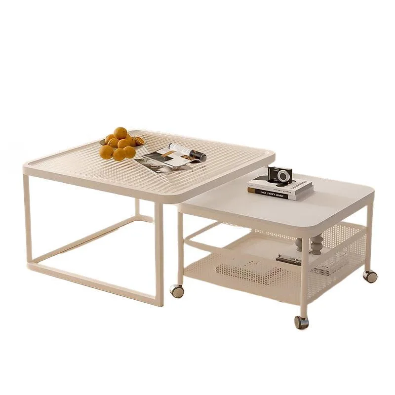 

Cream wind rock board coffee table, living room household, minimalist glass table