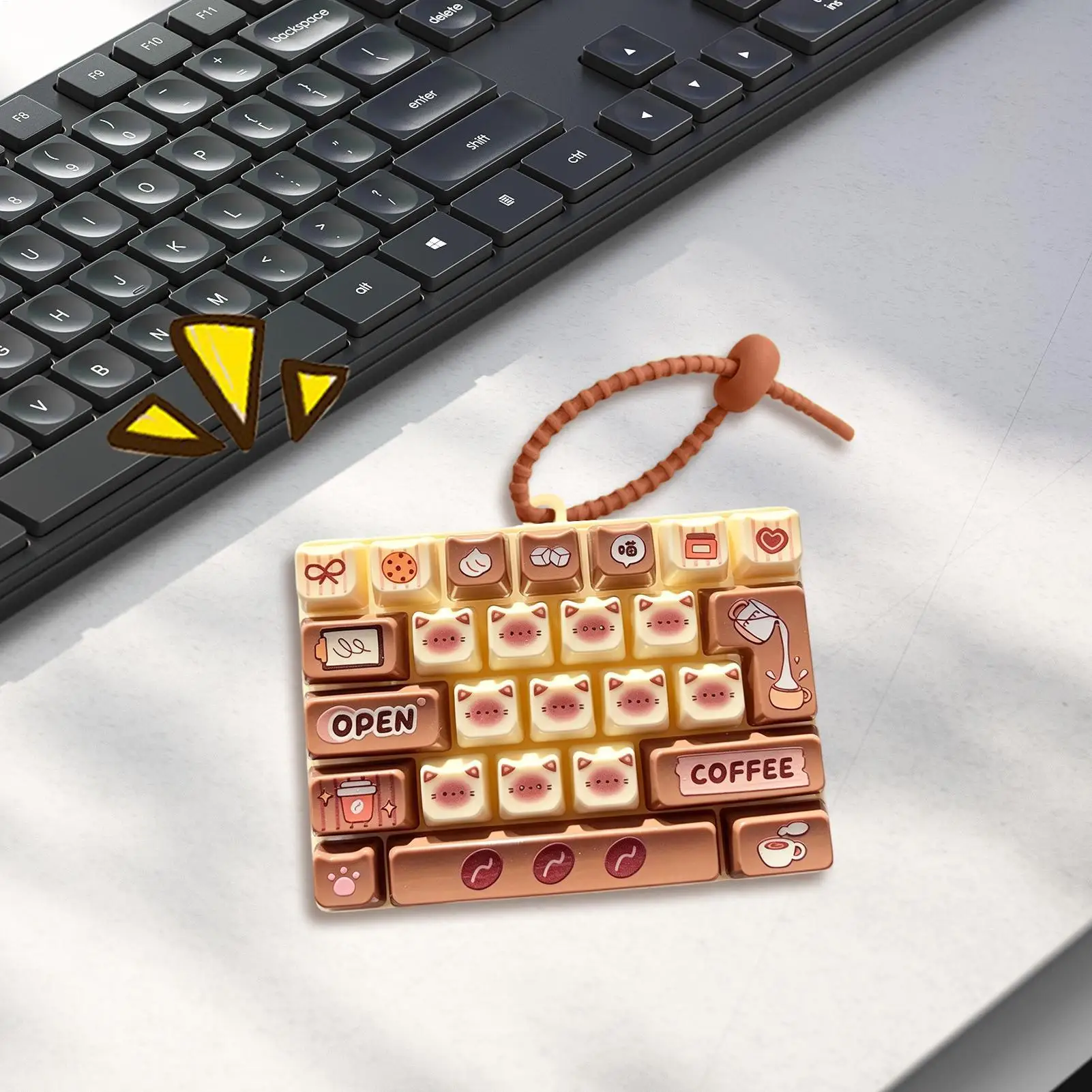 Keyboard Clicker Sensory Fidget Purse Handbag Ornament Keyboard Bag Charm for Kids Teens Adults Students Travelers Home Office